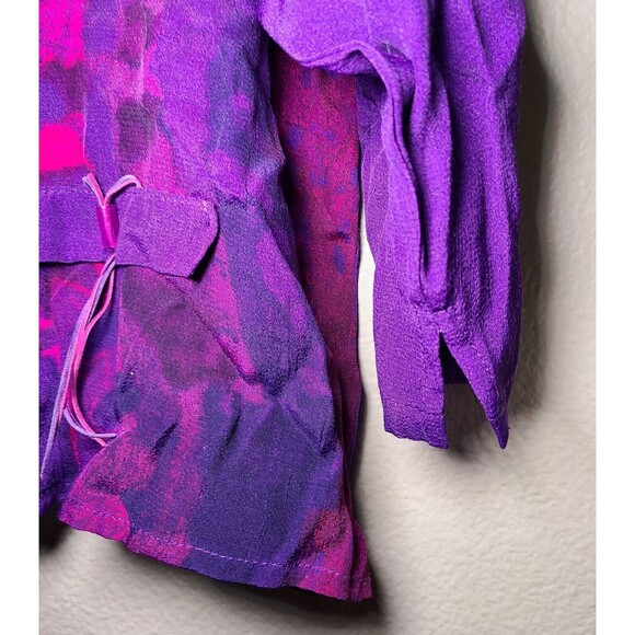 Nino Wong California Purple & Pink Button Up Vintage Blouse Women's Size Small - Picture 6 of 10